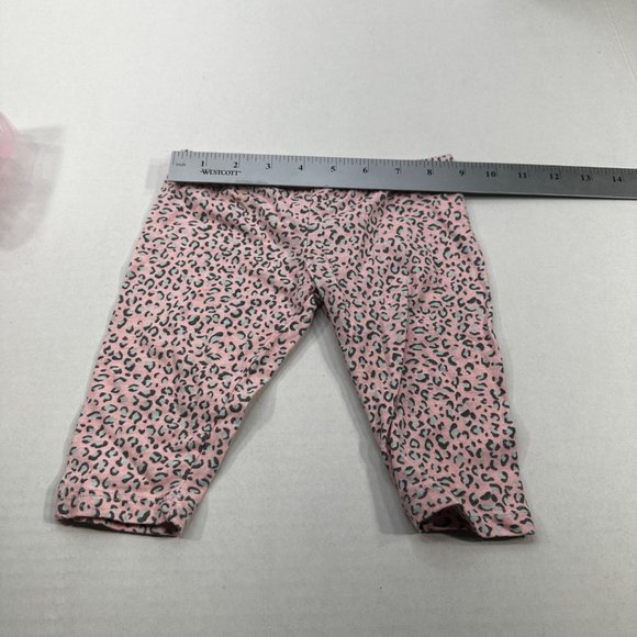Avon Girl's Size 12 Month 2 Piece Top And Pant Set Animal Print Pink Preowned - Picture 12 of 16